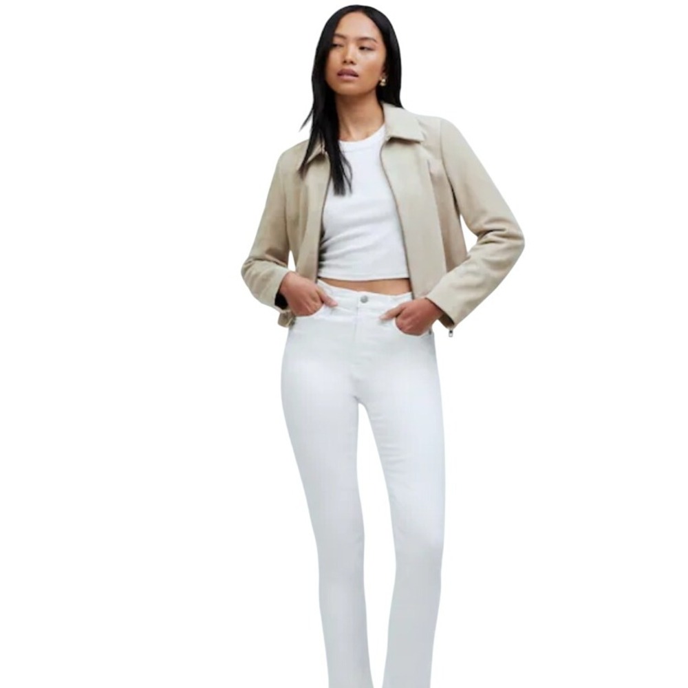Madewell Stovepipe‎ Jeans White High Rise Straight Leg Size 28 NWT $128